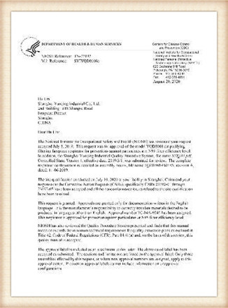 NIOSH Approval Letter1